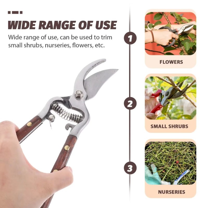 Bonsai Garden Knife - 1Pc 나무 손잡이 가지치기 가위 스테인레스