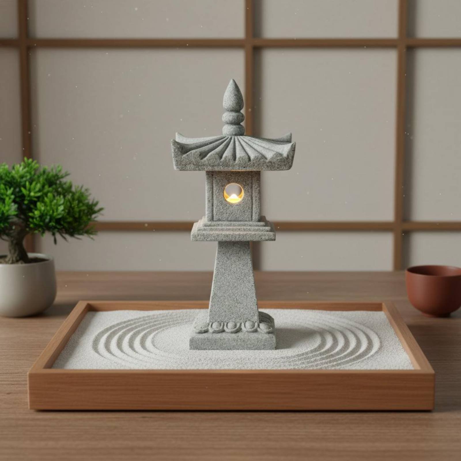 Bonsai Garden Miniature - 미니어처 석등 고풍스러운 마감 분재 장식