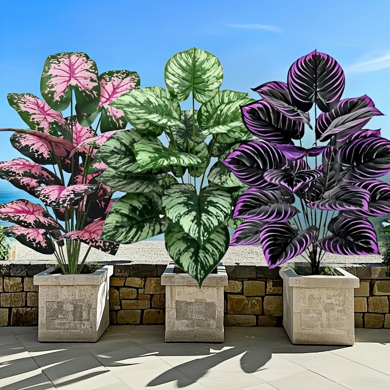 Bonsai Garden Ideas - 3pcs 60cm 대형 인공 녹색 식물