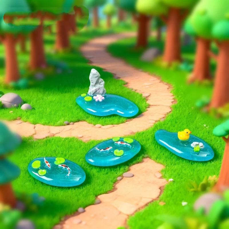 【MA】미니 레진 연못 장식품, 잉어, 오리, 연꽃 디 - Bonsai Garden With Pond 리뷰 및 가격