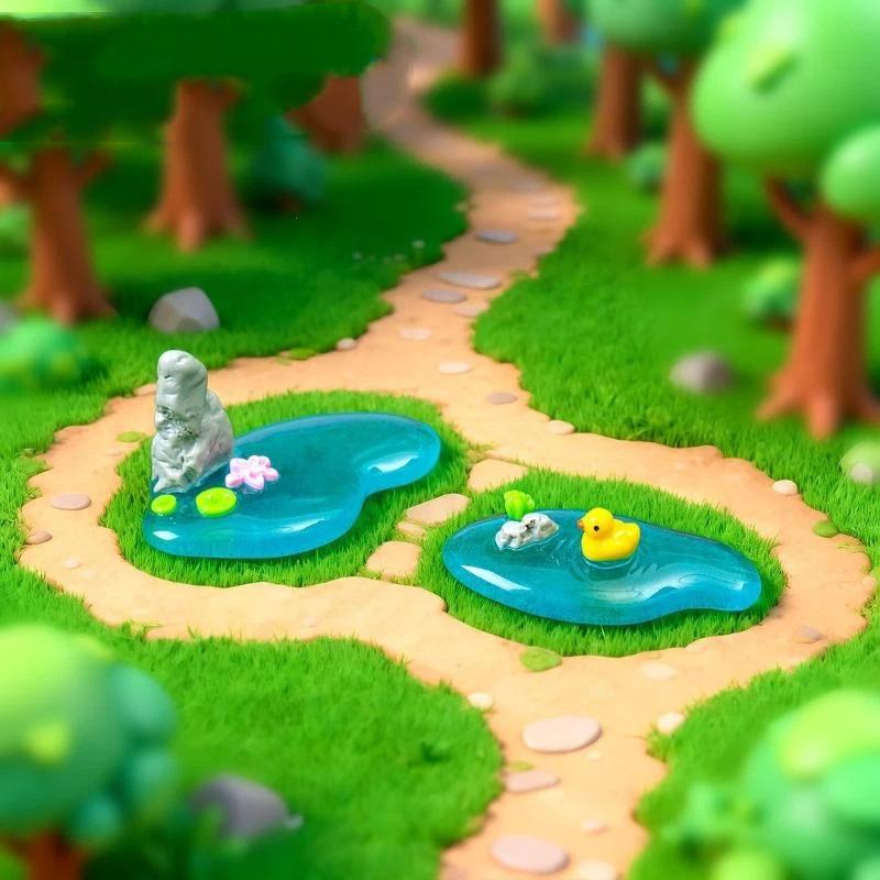 【MA】미니 레진 연못 장식품, 잉어, 오리, 연꽃 디 - Bonsai Garden With Pond 리뷰 및 가격