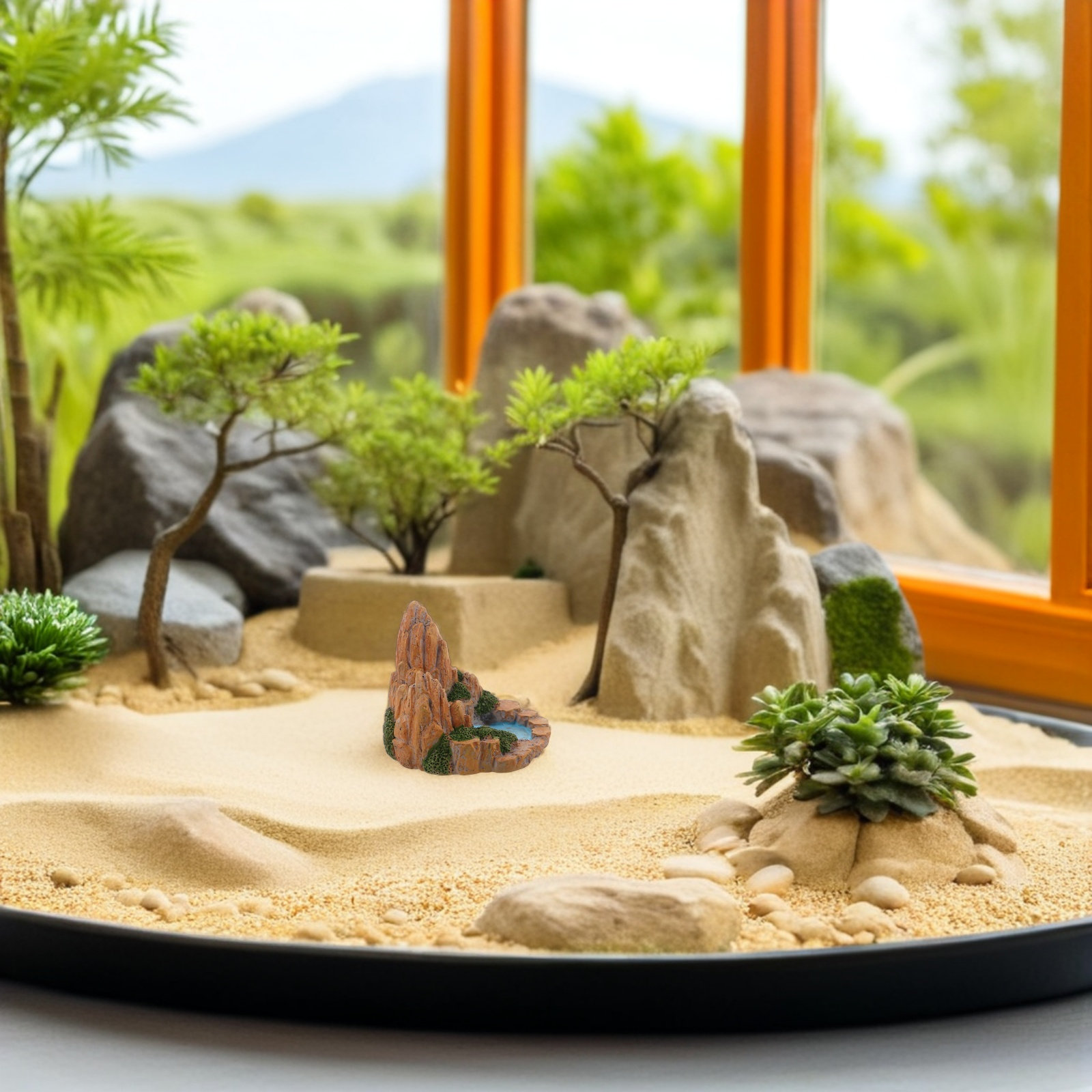 2개 미니 암석 연못 인공 수지 산 미니어처 분재 젠  - Bonsai Garden With Pond 리뷰 및 가격